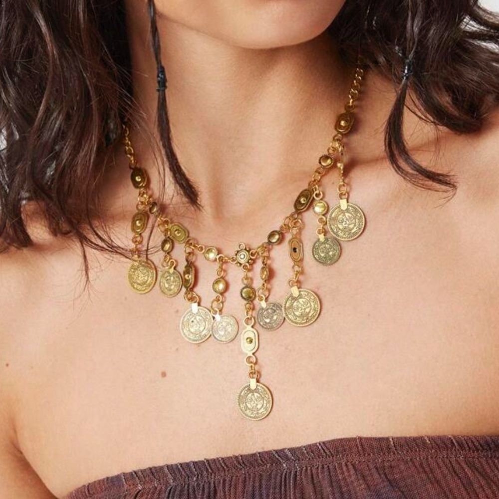 Boho coin Necklace #1582